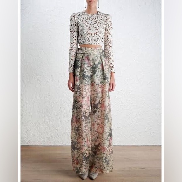 Zimmermann Cavalier Linen and Silk Floral Pants - Picture 1 of 14